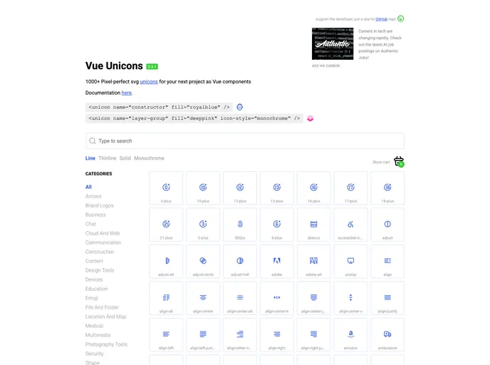 Vue Unicons