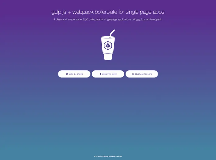 screenshot of Gulp Webpack Boilerplate