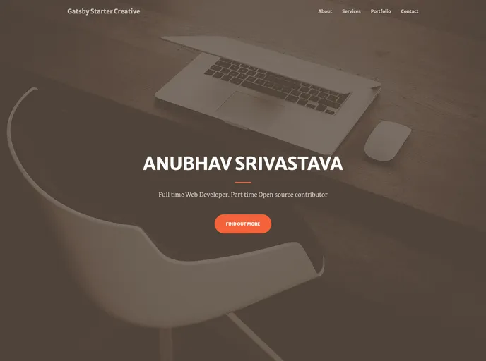 screenshot of Gatsby Starter Creative