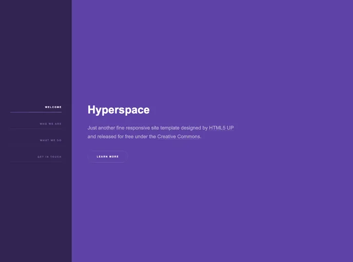 screenshot of Gatsby Starter Hyperspace