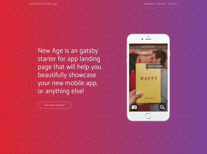 screenshot of Gatsby Starter Newage