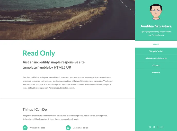 screenshot of Gatsby Starter Readonly