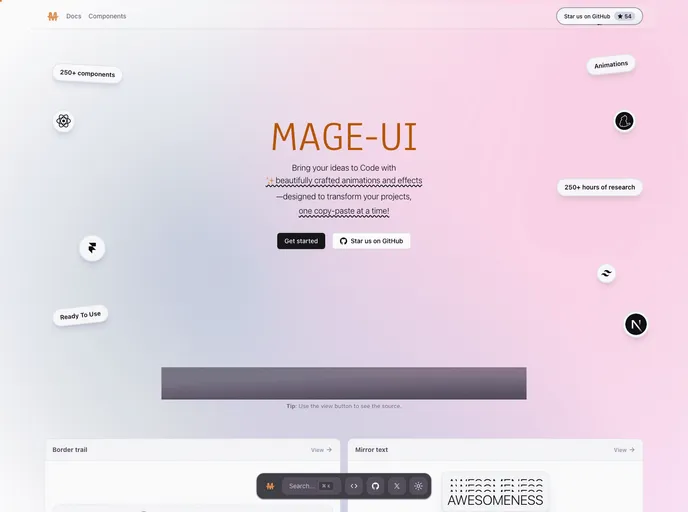 Mage UI screenshot