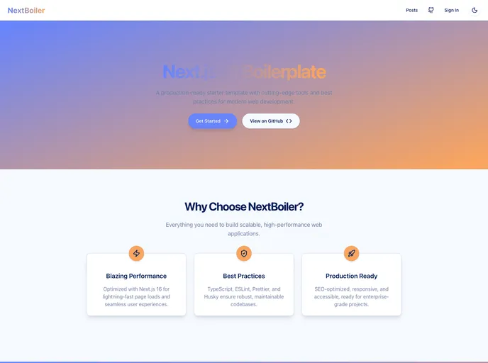 Nextjs 16 Template screenshot