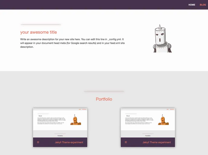 screenshot of Jekyll Theme Experiment