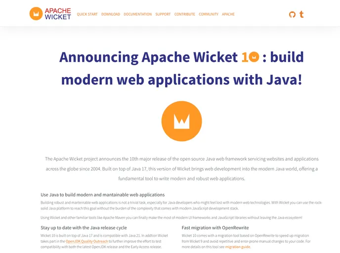 screenshot of Wicket