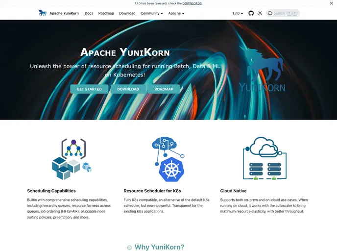 screenshot of Yunikorn Web