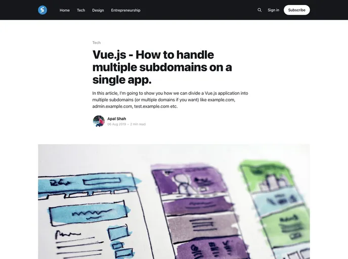 screenshot of Vue.js VueRouter Multiple Subdomains