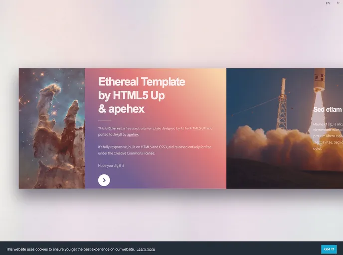 Jekyll Theme Ethereal screenshot