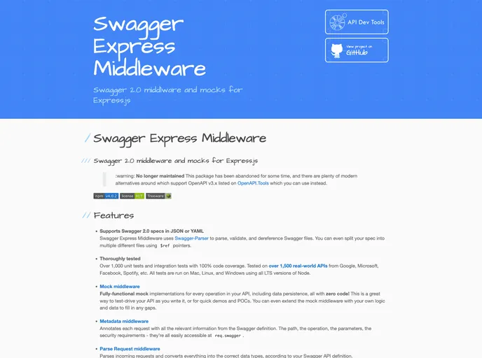 screenshot of Swagger Express Middleware