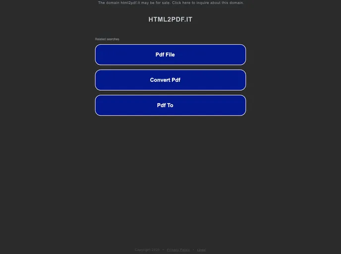 screenshot of Html2pdf.it