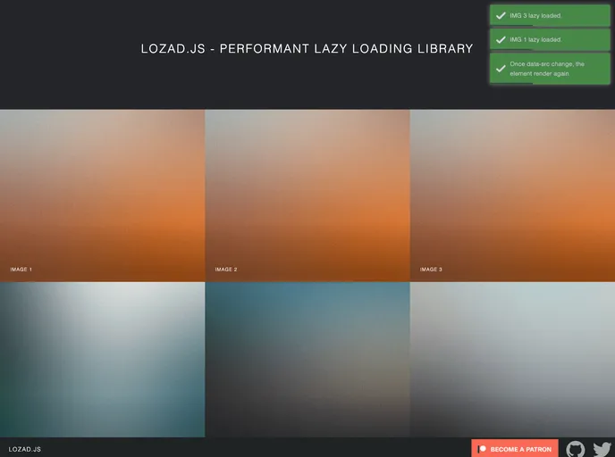 screenshot of Lozad.js