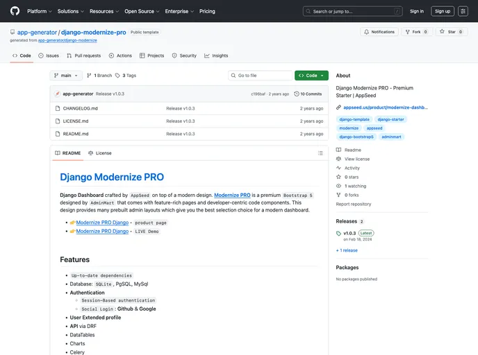screenshot of Django Admin Modernize Pro