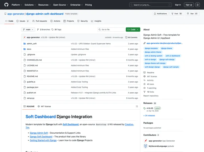 screenshot of Django Admin Soft Dashboard_p