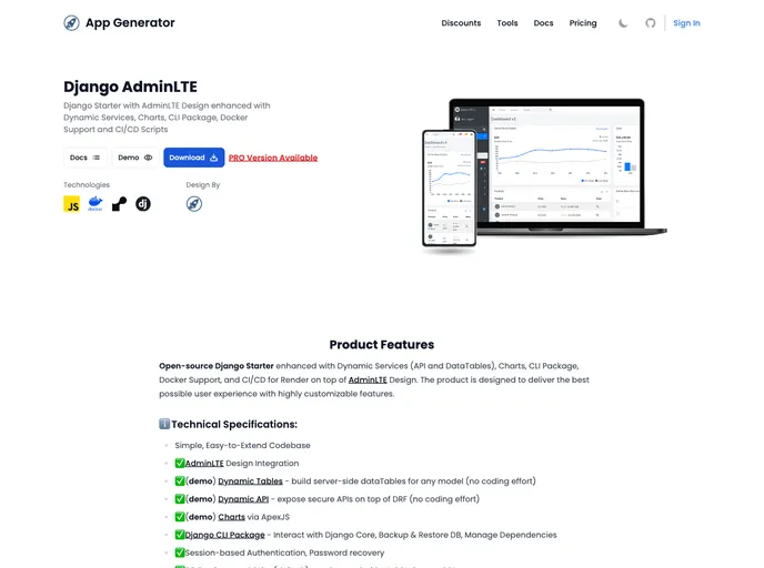 screenshot of Django Adminlte_p