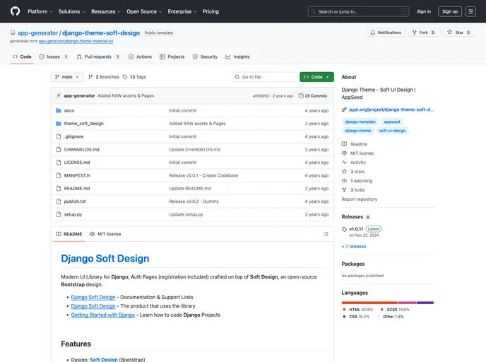 screenshot of Django Theme Soft Design_p