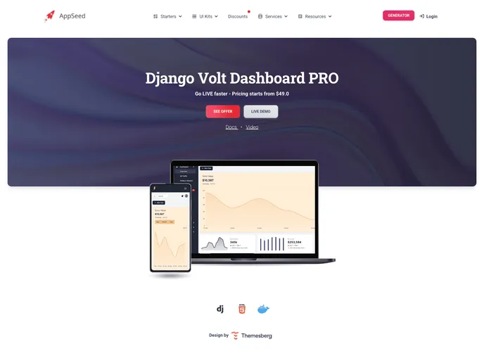 screenshot of Django Volt Dashboard Pro2