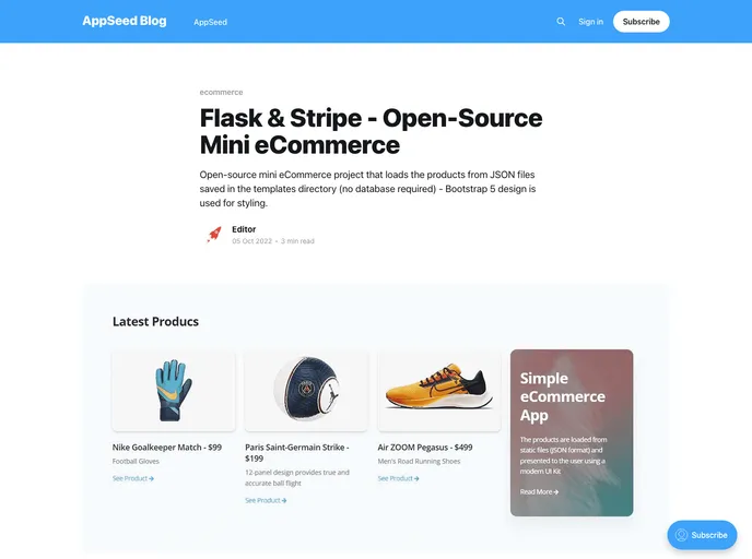 screenshot of Ecommerce Flask Stripe