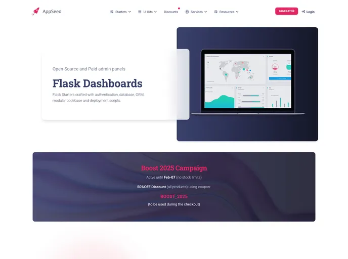 screenshot of Flask Dashboard Shards