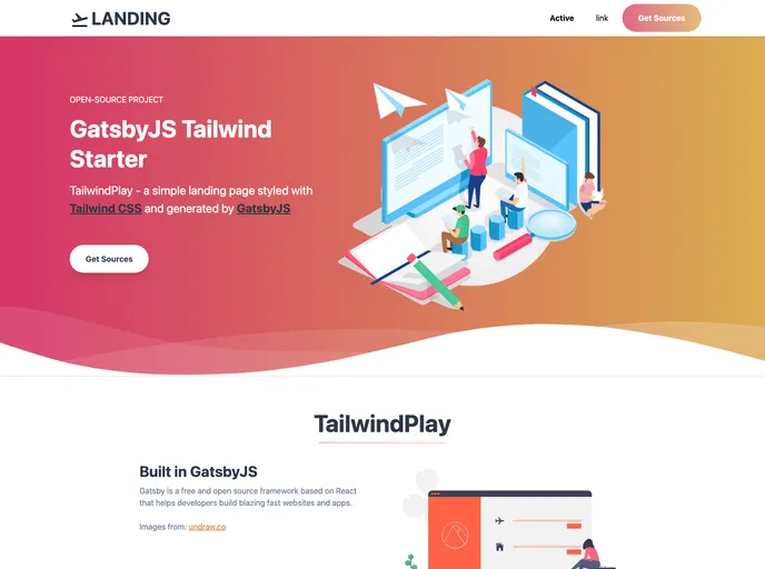 screenshot of Gatsbyjs Starter Tailwindplay