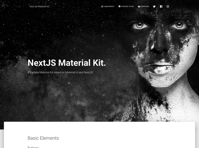 screenshot of Nextjs Material Kit