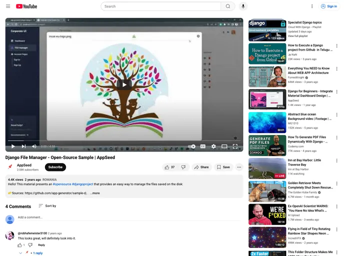 screenshot of Sample Django File Manager