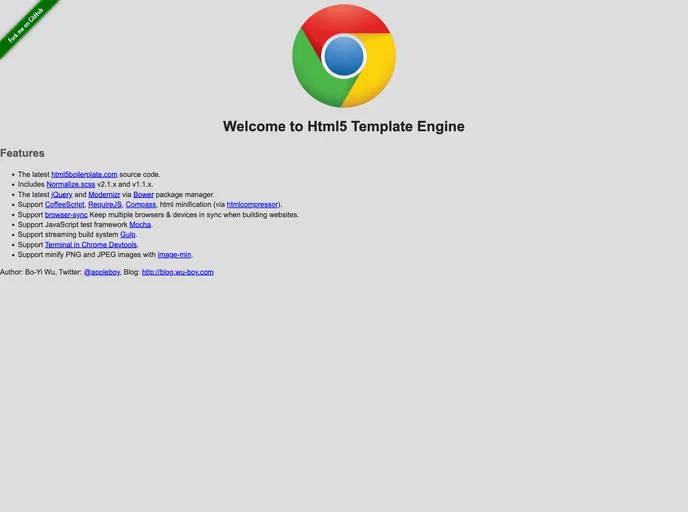 screenshot of Html5 Template Engine