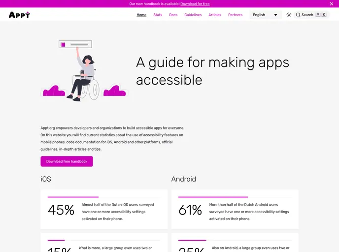 screenshot of Appt Website