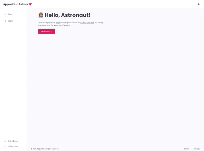 screenshot of Demos For Astro
