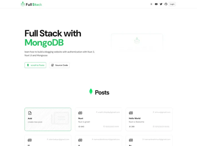 screenshot of Nuxt Fullstack