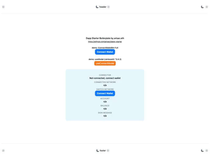 screenshot of Dapp Starter