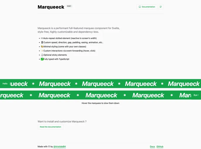 screenshot of Marqueeck