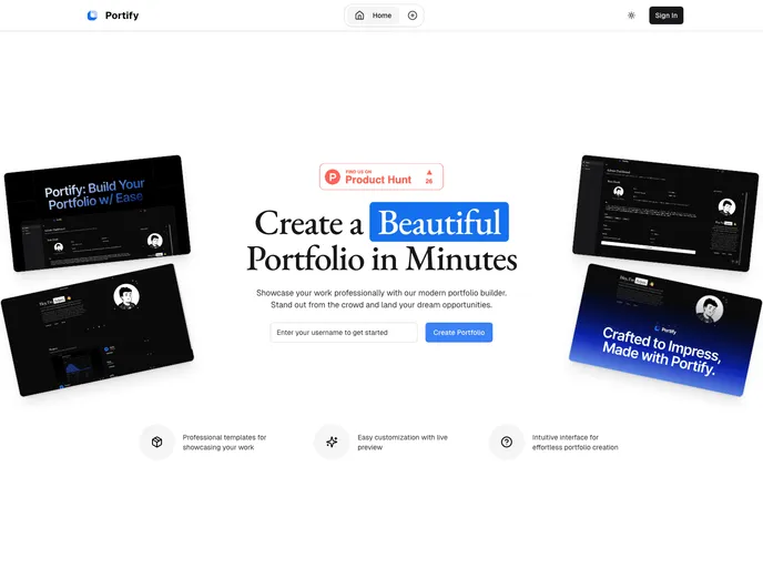 screenshot of Portify