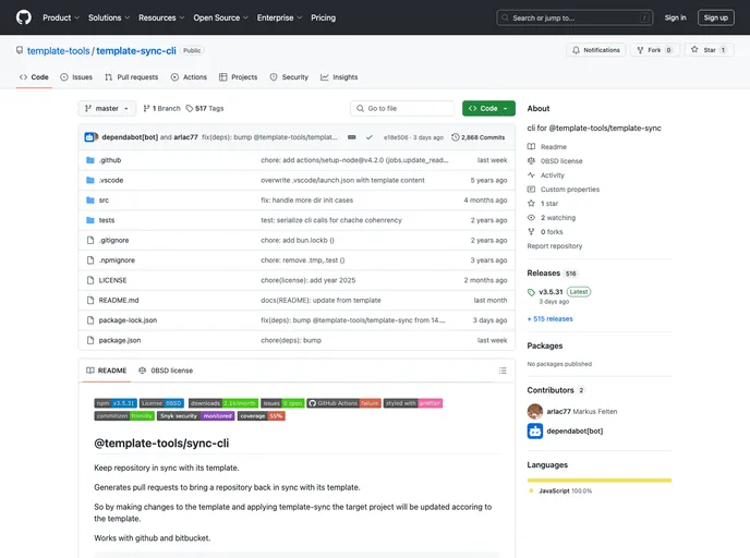 screenshot of Template Svelte App
