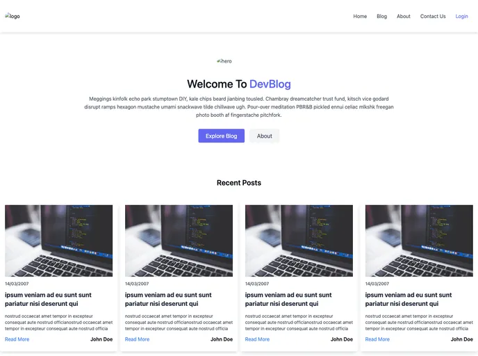 screenshot of Tailwindcss_blog_template