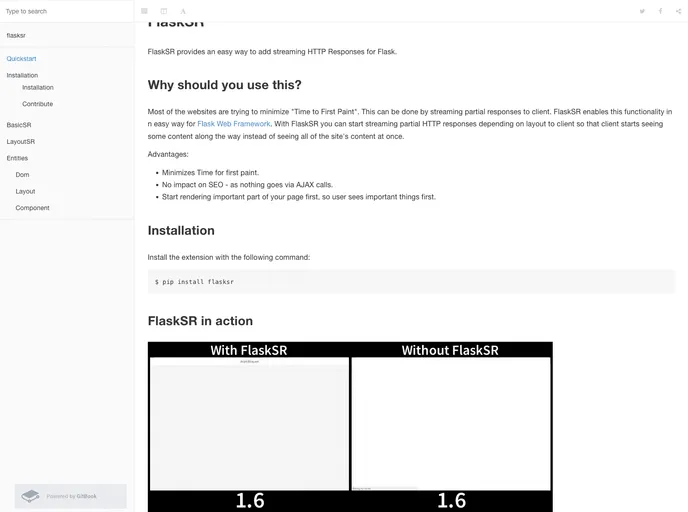 screenshot of Flasksr
