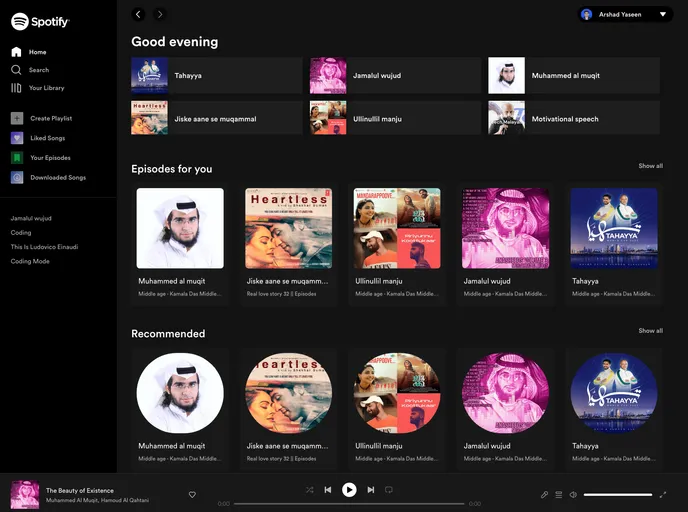 screenshot of Spotify UI