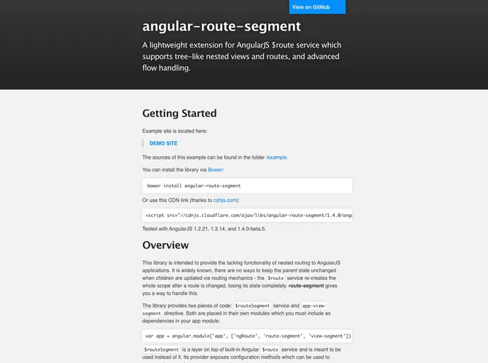 screenshot of Angular Route Segment
