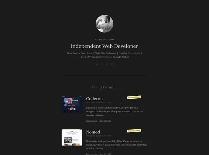 Artemsheludko.github.io screenshot