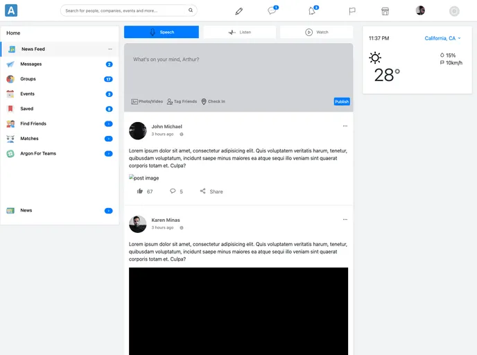 screenshot of Argon Social