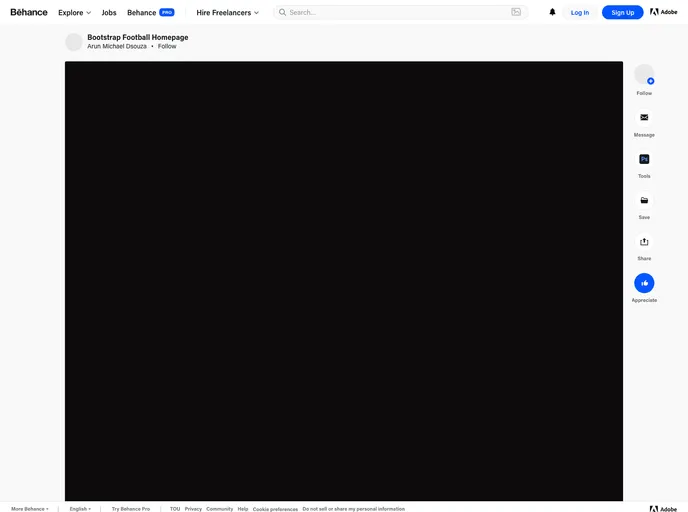 screenshot of Bootstrap Football Homepage