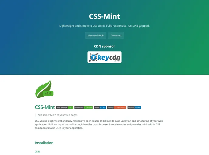 screenshot of CSS Mint