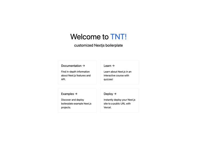 screenshot of TNT Boilerplate