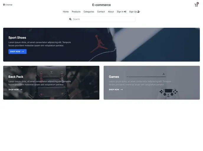 screenshot of E Commerce