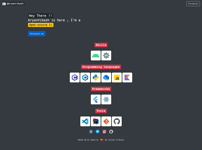 screenshot of Aryanvikash.com