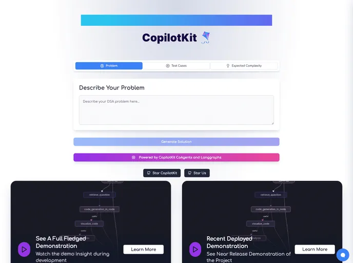 screenshot of Learn Coding With Copilotkit