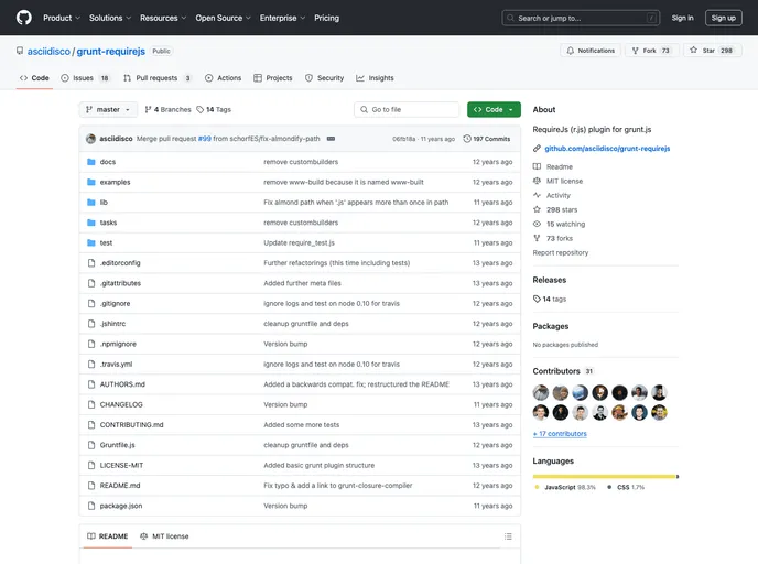 screenshot of Grunt Requirejs