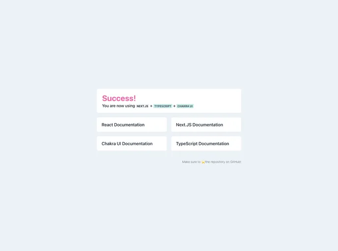 screenshot of Nextjs Typescript Chakra