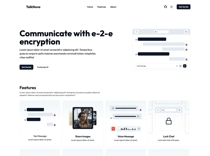 screenshot of Talknova