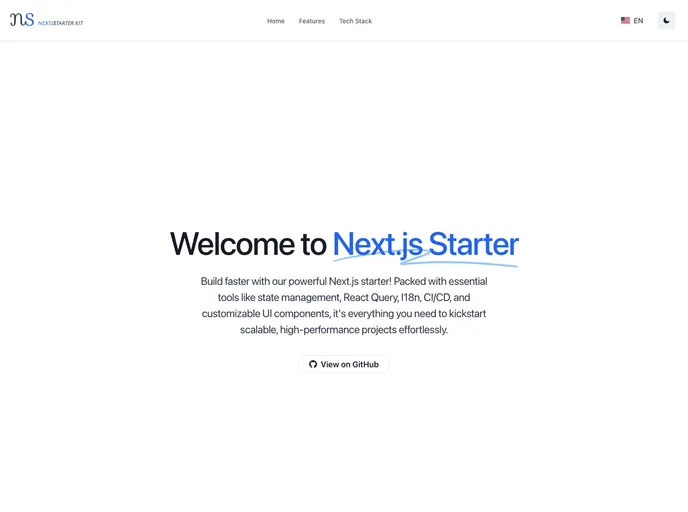 screenshot of Nextjs Starter Kit